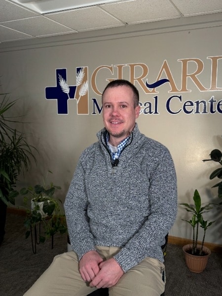 Peter Bates, APRN, in the Girard Medical Center lobby