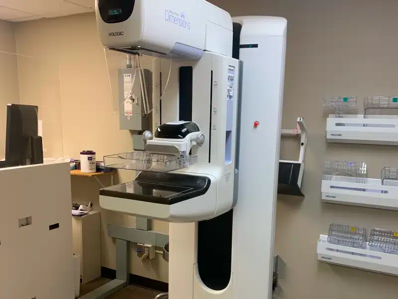 Mammography machine in the Girard Medical Center imaging suite